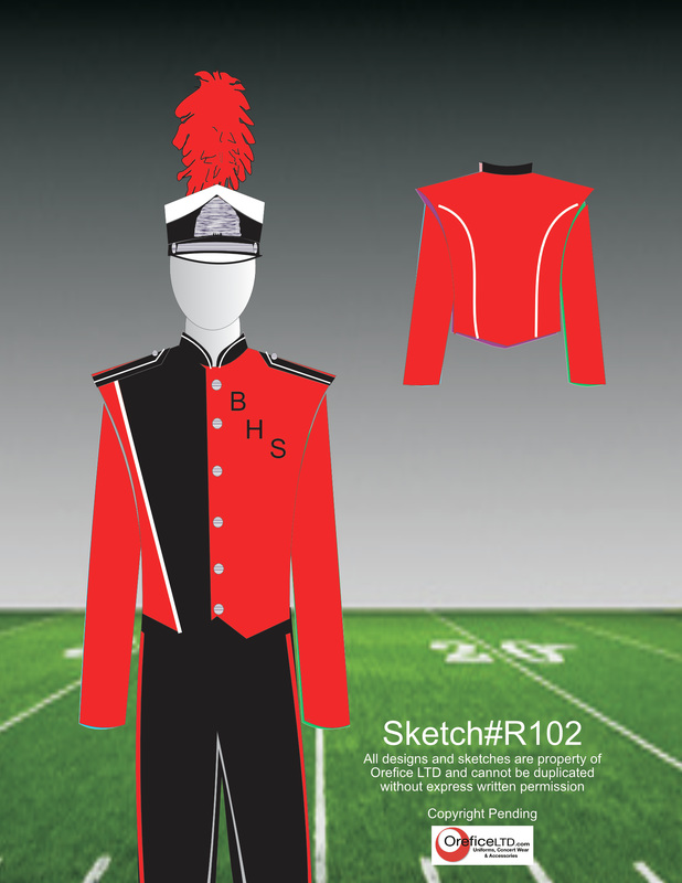 Marching Band Uniform Sketch 102